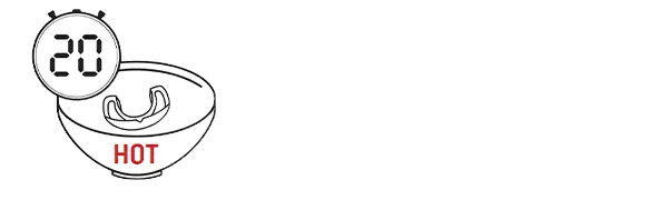 Place mouthguard (facing upwards) into the bowl for 20 seconds.